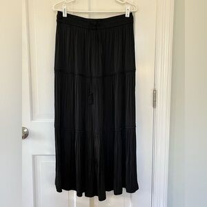 🌟Joie Silky Black Tiered Maxi Skirt Size Medium